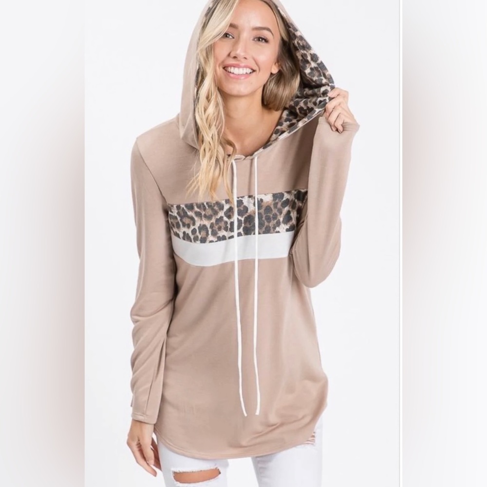 Tan cheetah hoodie